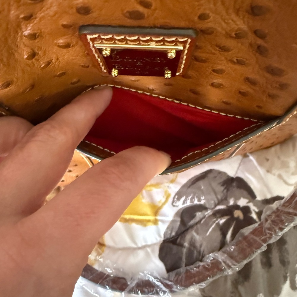 Dooney & Bourke Tan Ostrich-Embossed Tote - Picture 9 of 12
